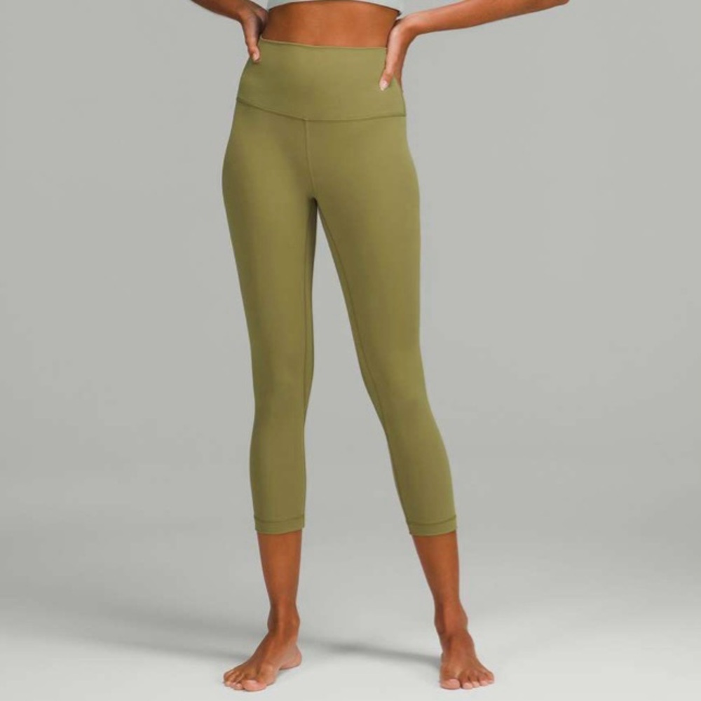 NEW Size 8 Lululemon Align Nulu High-Rise Crop Pant 21" Bronze Green Leggings